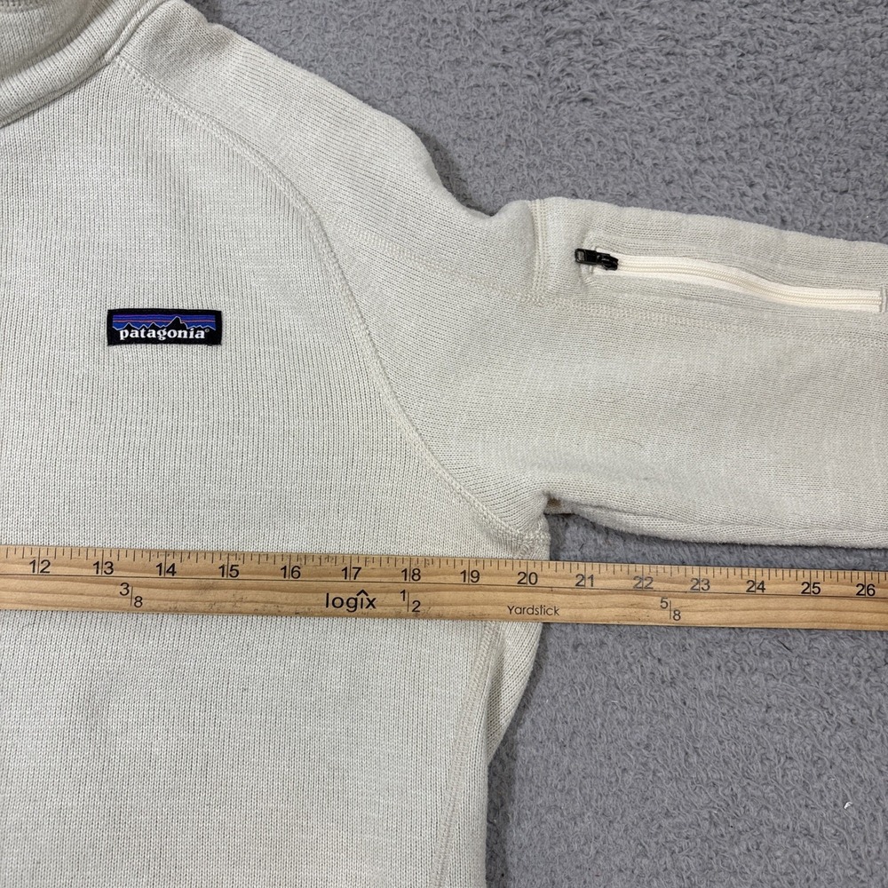 Patagonia Better Sweater Womens Large 1/4 Zip Pullover Off White Fleece Outdoors - Picture 7 of 9